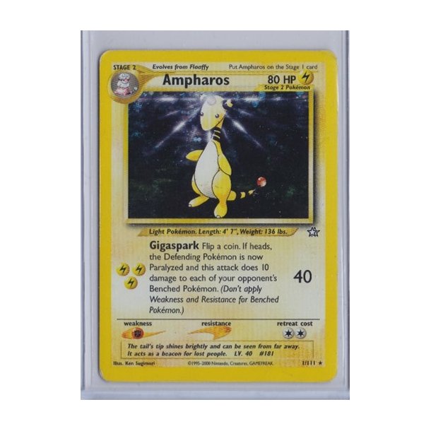 Ampharos Holo Rare (brugt)