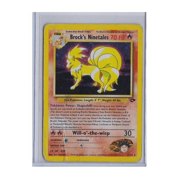Brock's Ninetales Holo Rare (brugt)