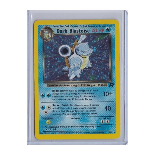 Dark Blastoise Holo Rare (brugt)