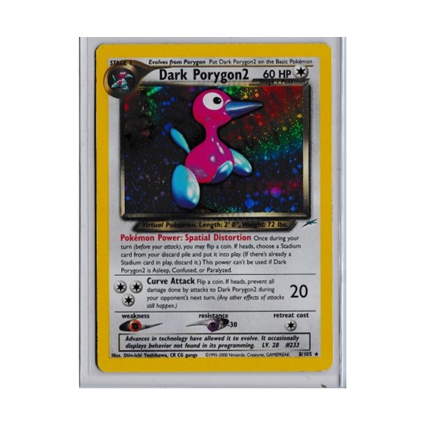 Dark Porygon2 Holo Rare (brugt)