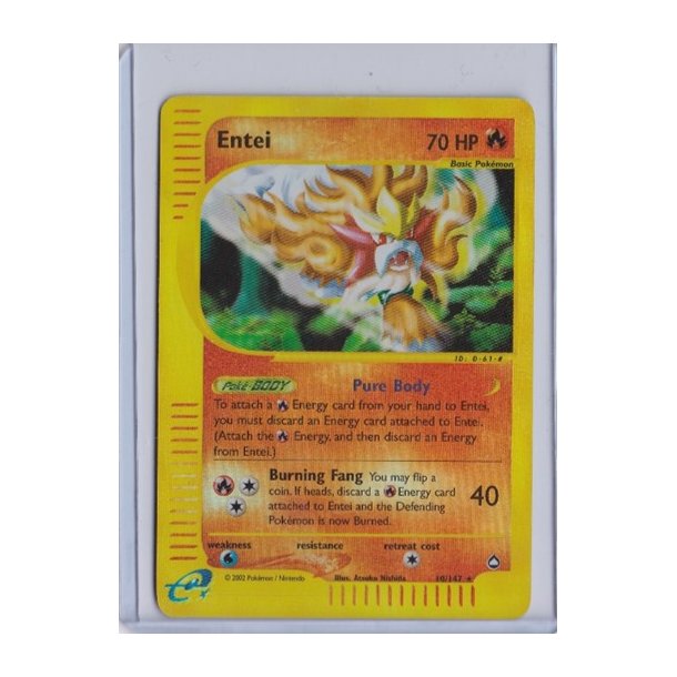 Entei Reverse Holo Rare (brugt)