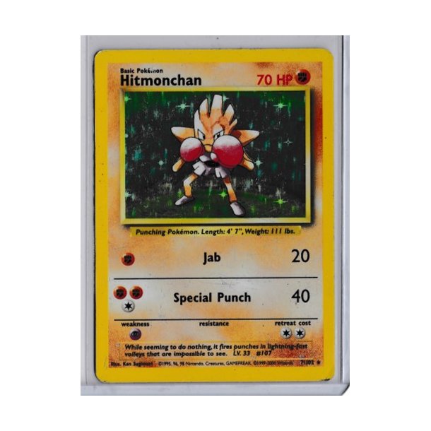 Hitmonchan Holo Rare (brugt)