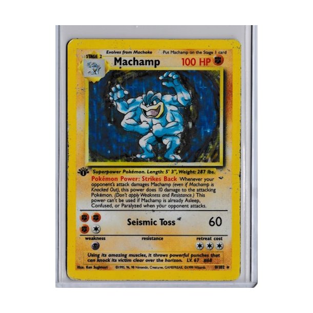 Machamp 1st Holo Rare (brugt)