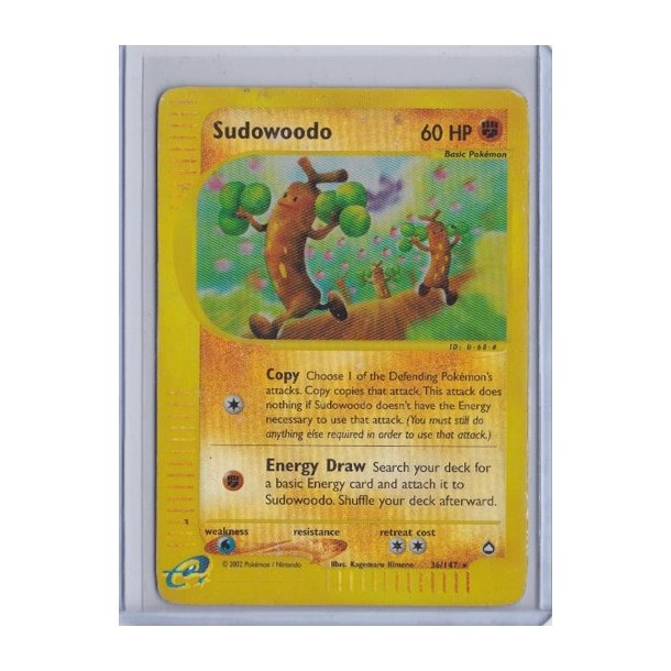 Sudowoodo Reverse Holo Rare (brugt)