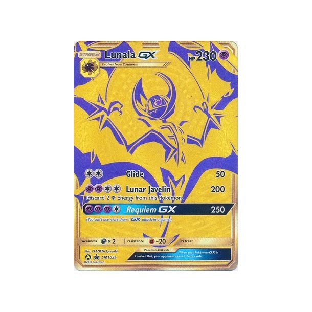 How much is a gold lunala gx worth