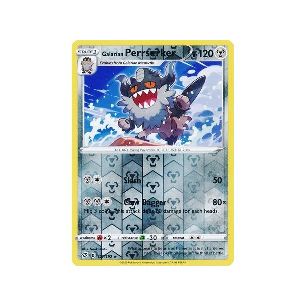 Galarian Perrserker Holo Rare